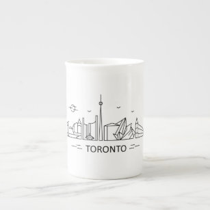 Toronto Canada Lineart Bone China Mug