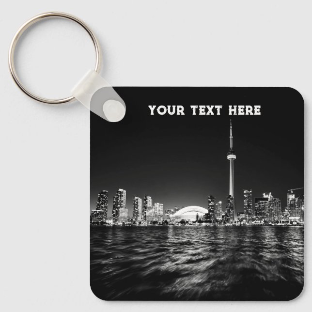 Toronto Canada Ontario Black White Vintage  Keychain (Front)