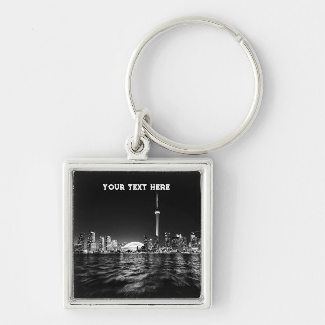 Toronto Canada Ontario Black White Vintage Keychain (Front)