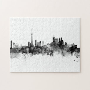 Toronto Canada Skyline Black White Jigsaw Puzzle