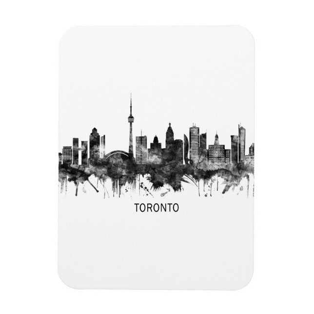 Toronto Canada Skyline BW Magnet (Vertical)
