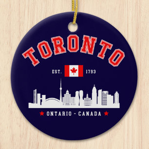 Toronto Canada Skyline City Ceramic Ornament