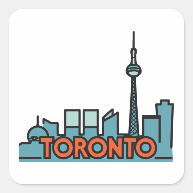 Toronto Canada Skyline Square Sticker (Front)