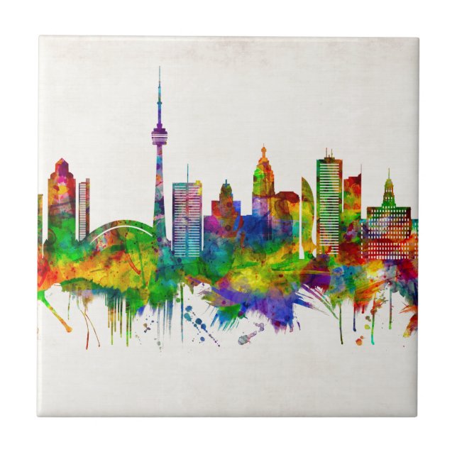 Toronto Canada Skyline Tile (Front)