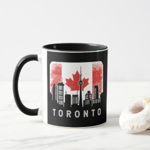 Toronto Canada Skyline Vintage Flag Mug