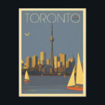 Toronto, Canada | Skyline with Sailboats Postcard<br><div class="desc">Anderson Design Group is an award-winning illustration and design firm in Nashville,  Tennessee. Founder Joel Anderson directs a team of talented artists to create original poster art that looks like classic vintage advertising prints from the 1920s to the 1960s.</div>
