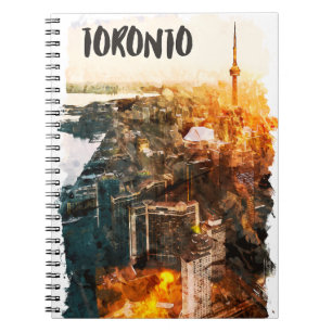 Toronto Canada Sunset Skyline Silhouette Notebook