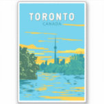 Toronto Canada Travel Art Vintage<br><div class="desc">Toronto retro vector travel design. Toronto, the capital of the province of Ontario, is a major Canadian city along Lake Ontario’s northwestern shore.</div>