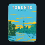 Toronto Canada Travel Art Vintage Magnet<br><div class="desc">Toronto retro vector travel design. Toronto,  the capital of the province of Ontario,  is a major Canadian city along Lake Ontario’s northwestern shore.</div>