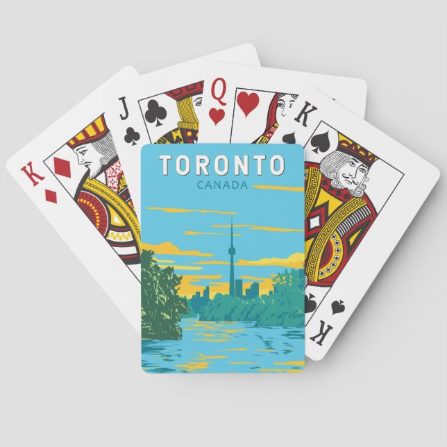 Toronto Canada Travel Art Vintage Playing Cards (Back)