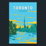 Toronto Canada Travel Art Vintage Poster<br><div class="desc">Toronto retro vector travel design. Toronto, the capital of the province of Ontario, is a major Canadian city along Lake Ontario’s northwestern shore.</div>