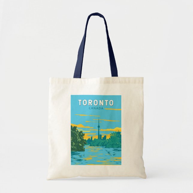 Toronto Canada Travel Art Vintage Tote Bag (Front)