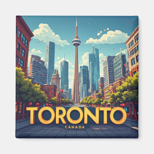 🍁 Toronto Canada Travel Memory Magnet (Front)