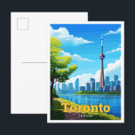 Toronto Canada Travel Vintage Illustration Postcard<br><div class="desc">Toronto Canada Travel Art Vintage Illustration</div>