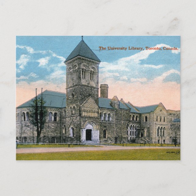 Toronto, Canada, University Library, Vintage Postcard (Front)