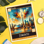 Toronto, Canada | Vintage Painting Postcard<br><div class="desc">Transport yourself to the vibrant streets of Toronto with our captivating Vintage Painting Postcard. Featuring a nostalgic depiction of Canada's largest city, this postcard exudes retro charm and artistic flair, making it a delightful addition to any collection or a thoughtful gift for avid travelers and vintage enthusiasts alike. The vintage...</div>
