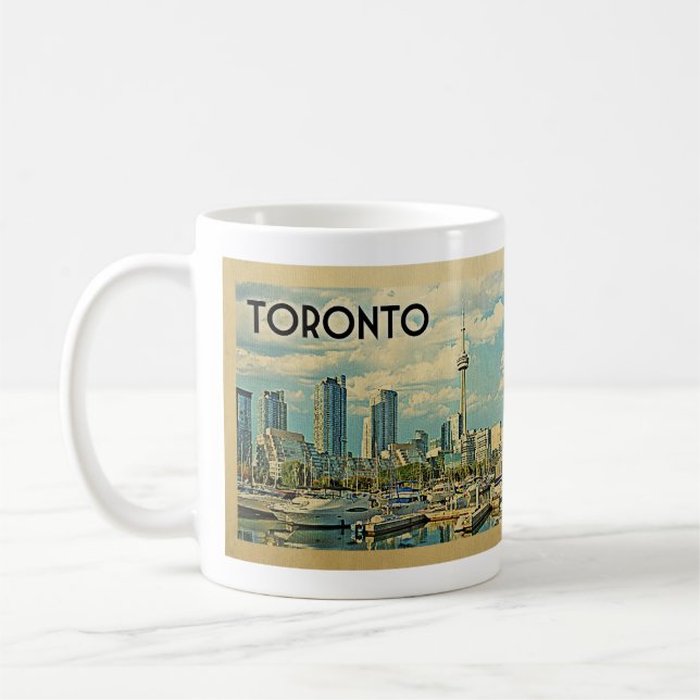 Toronto Canada Vintage Travel Coffee Mug (Left)
