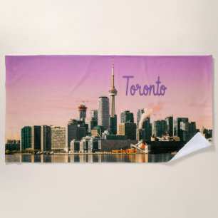 Toronto Capital of Ontario Canada City Skyline Beach Towel