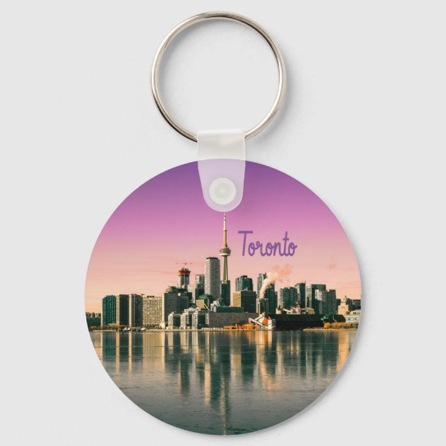 Toronto Capital of Ontario Canada City Skyline Keychain (Front)