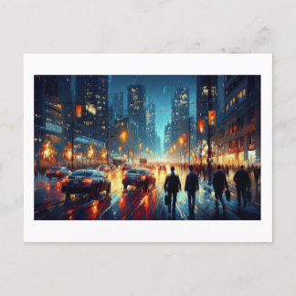 Toronto City at Night,  Postcard