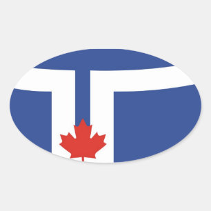 toronto city flag canada country oval sticker