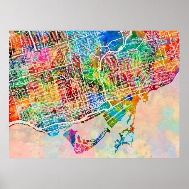 Toronto City Street Map Poster (Front)