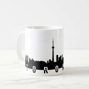 toronto cityscape canada city symbol black silhoue coffee mug