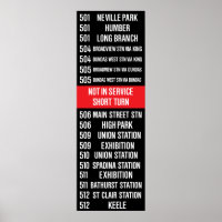 Toronto CLRV/ALRV Streetcar Rollsign