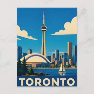 TORONTO — CN Tower & Lakeside Skyline Retro Escape Postcard