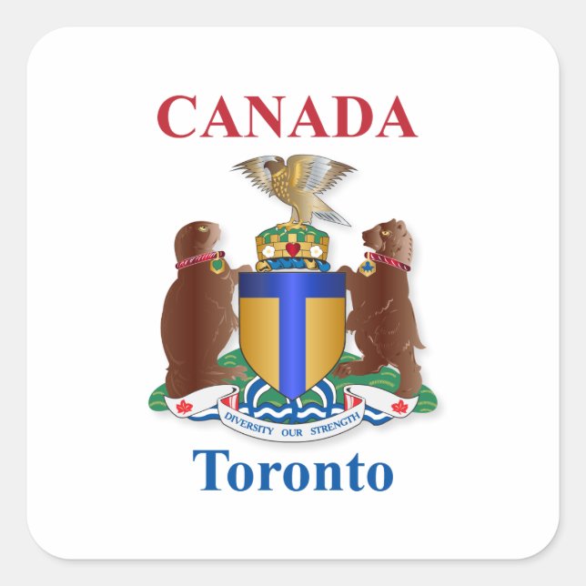 Toronto coat of arms square sticker (Front)