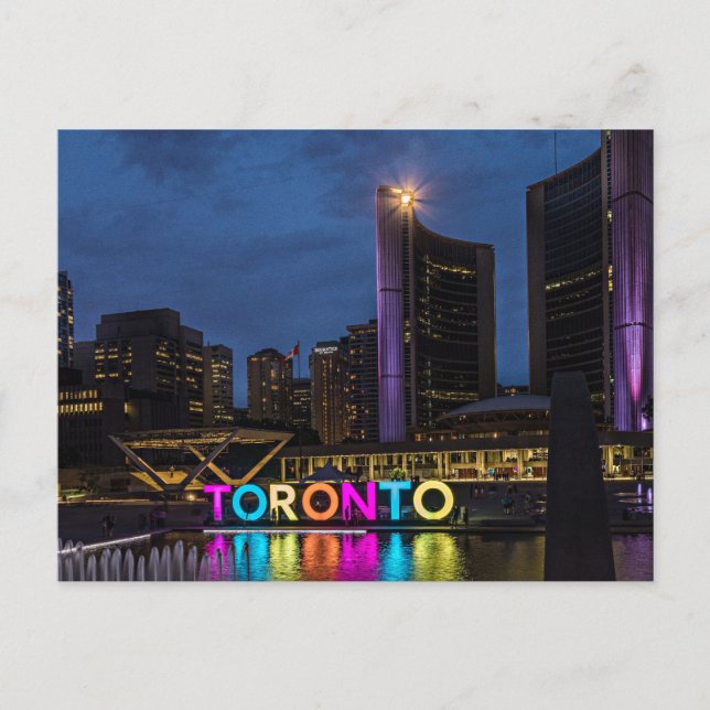 Toronto Colourful Skyline Postcard (Front)