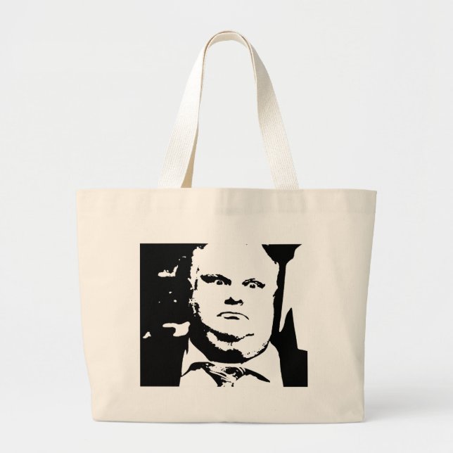 Toronto Crack Smoking Mayor Rob Ford Large Tote Bag (Front)
