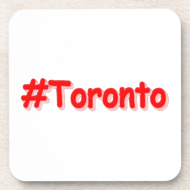 "#Toronto" Cute Design. Buy Now Coaster (Front)