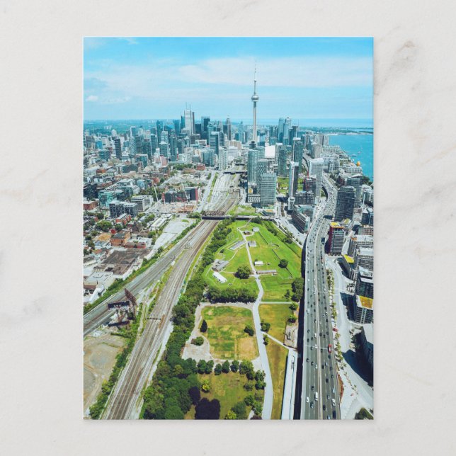 Toronto Downtown Bird's Eye View Postcard (Front)