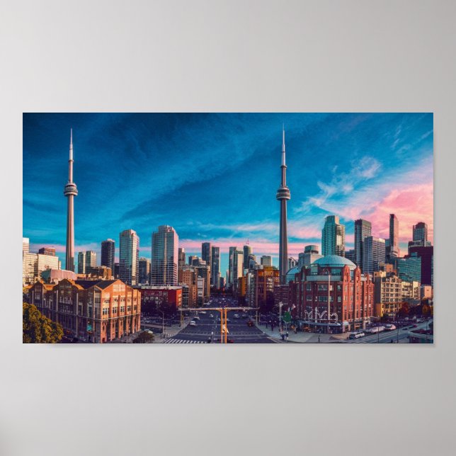 Toronto Downtown Cityscape, Toronto Downtown, art Poster (Front)