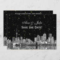 Toronto Etch Starry DIY BG Colour Save the Date Bl