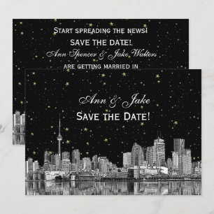 Toronto Etch Starry DIY BG Colour Save the Date Bl Invitation