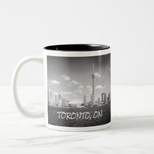 Toronto Greyscale Cityscape Two-Tone Coffee Mug