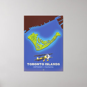 Toronto Islands, Ontario, Canada map Canvas Print