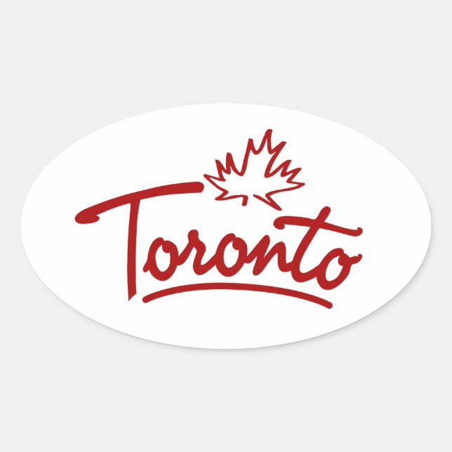 Toronto Leaf Script Oval Sticker (Front)