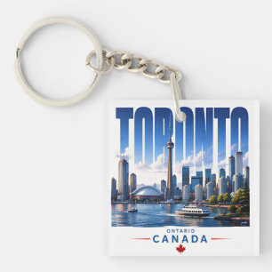 🍁 Toronto Modern Skyline City Style 🍁 Keychain