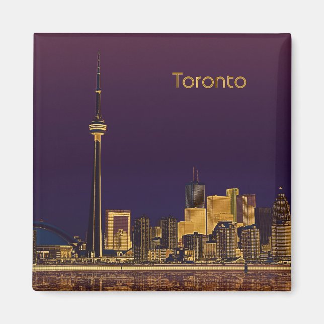Toronto night skyline magnet (Front)