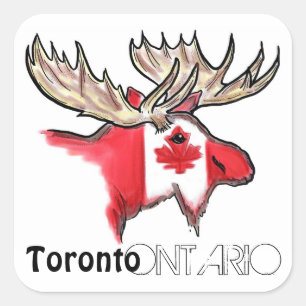 Toronto Ontario Canada local flag elk stickers