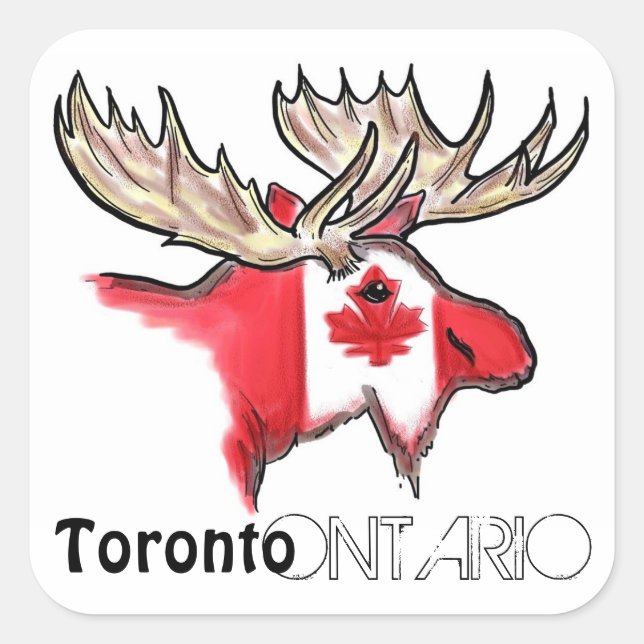 Toronto Ontario Canada local flag elk stickers (Front)