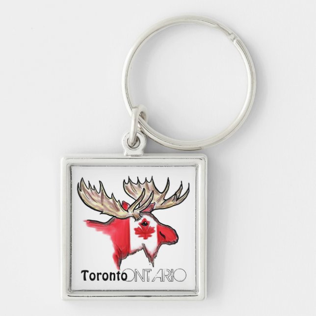 Toronto Ontario Canada local flag keychain (Front)