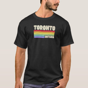 Toronto Ontario Canada Rainbow Gay Pride Merch Ret T-Shirt