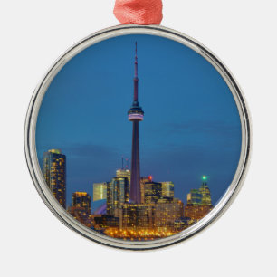 Toronto Ontario Canada Skyline At Night Metal Ornament