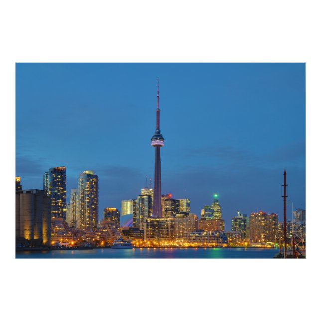 Toronto Ontario Canada Skyline At Night Photo Print (Front)
