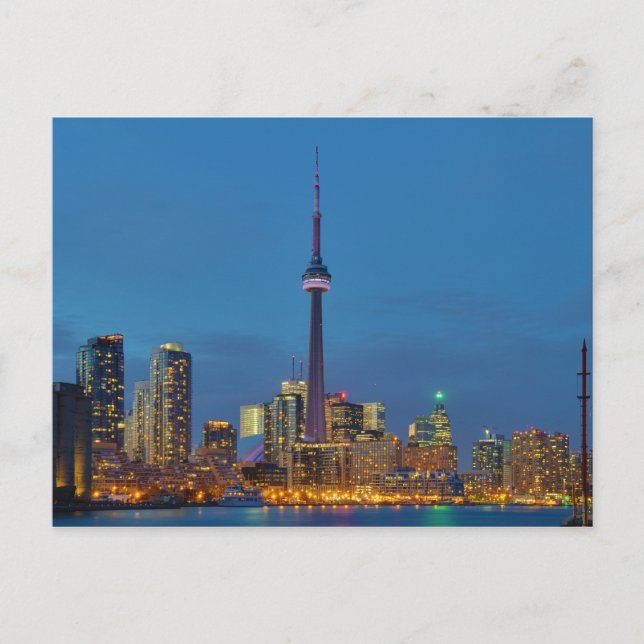 Toronto Ontario Canada Skyline At Night Postcard (Front)