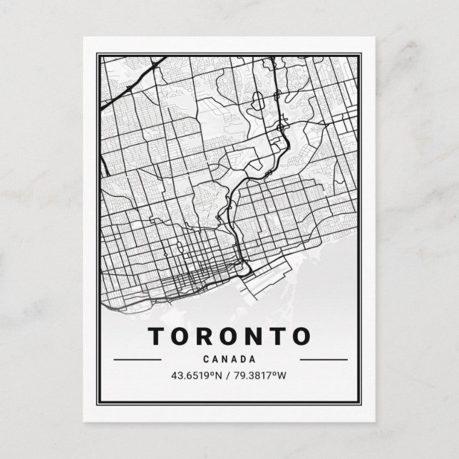 Toronto Ontario Canada Travel City Map Postcard (Front)